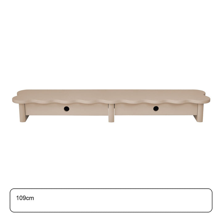 FLOWER 109cm monitorskærmstativ med skuffer Brown Beige – maaldigram