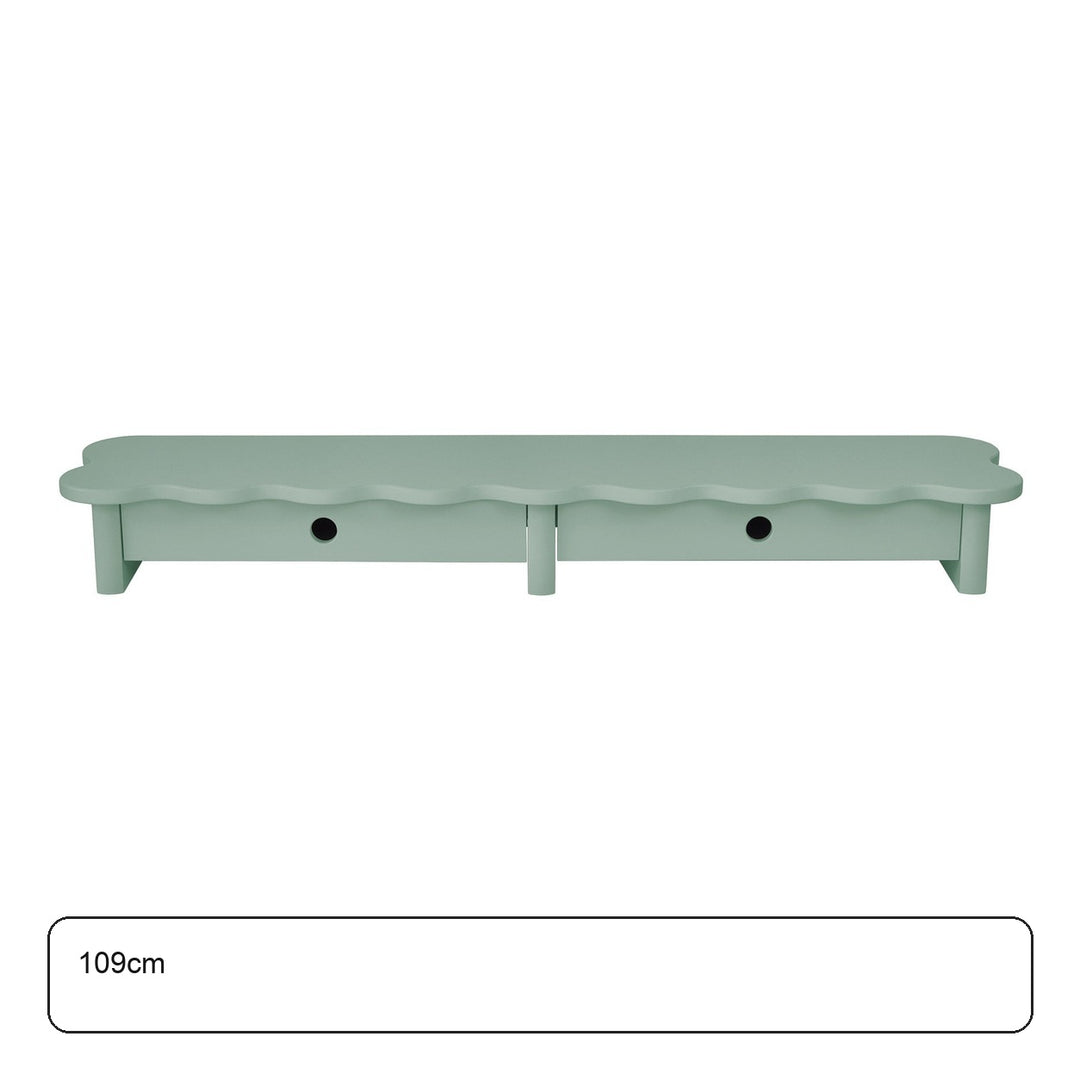 FLOWER 109cm monitorskærmstativ med skuffer Sage Green – maaldigram