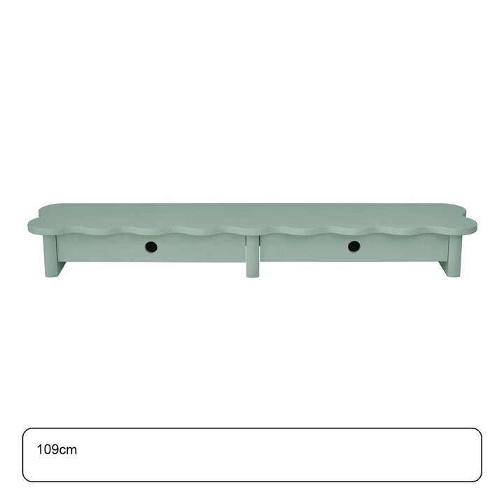 FLOWER 109cm monitorskærmstativ med skuffer Sage Green – maaldigram