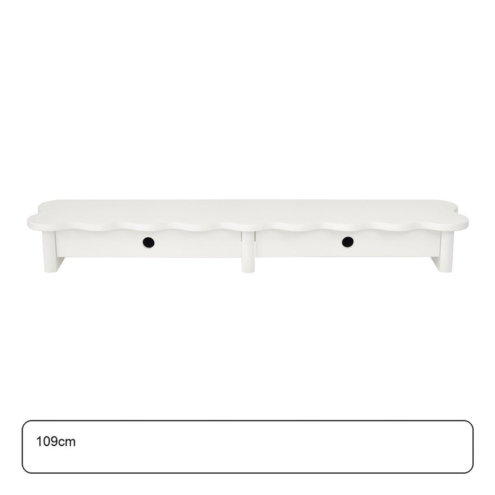 FLOWER 109cm monitorskærmstativ med skuffer White – maaldigram