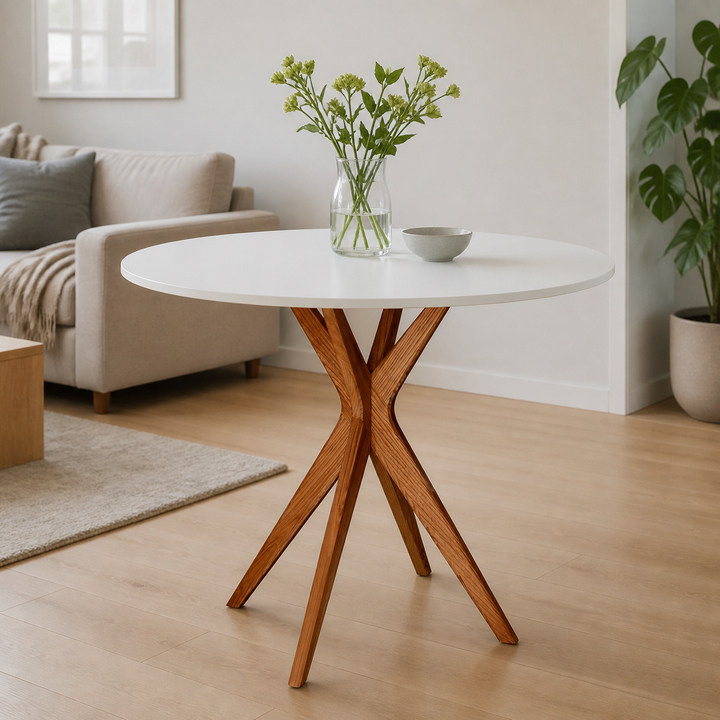 JUBI Lille Rundt Spisebord diam. 70cm Oak Pearl Grey – hero i naturlig brug
