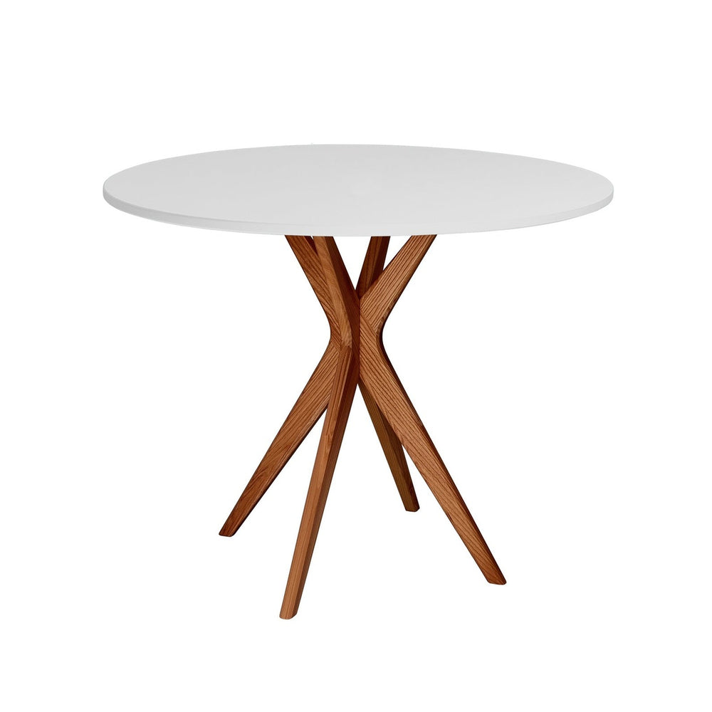 JUBI Lille Rundt Spisebord diam. 70cm Oak Pearl Grey – eksakt packshot paa hvid baggrund
