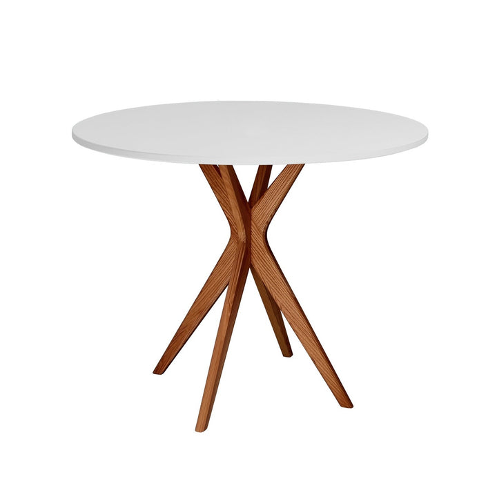 JUBI Lille Rundt Spisebord diam. 70cm Oak Pearl Grey – eksakt packshot paa hvid baggrund