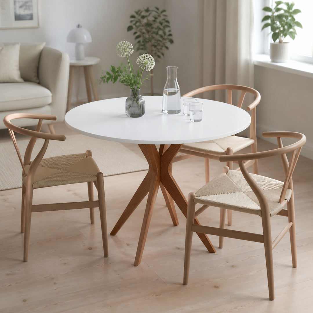 JUBI Lille Rundt Spisebord diam. 70cm Oak Pearl Grey – vigtigste funktion