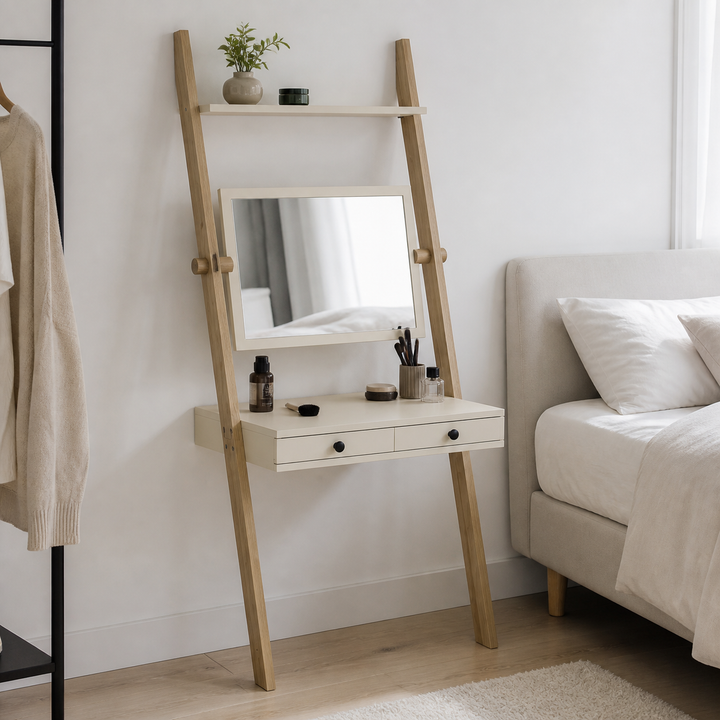 LENO sminkebord 79x183cm Asketræ Brown Beige – vigtigste funktion