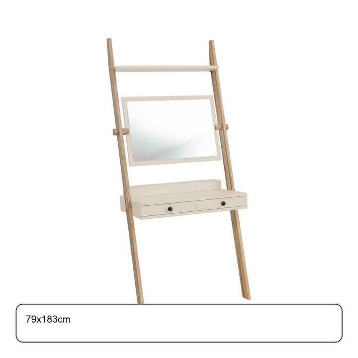 LENO sminkebord 79x183cm Asketræ Brown Beige – maaldigram