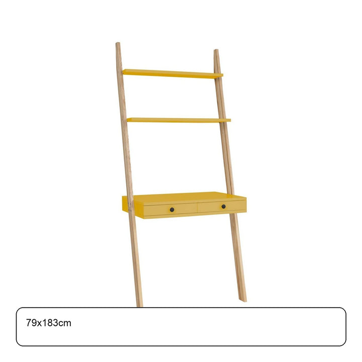 LENO Stigehylde Skrivebord 79x183cm Gul – maaldigram