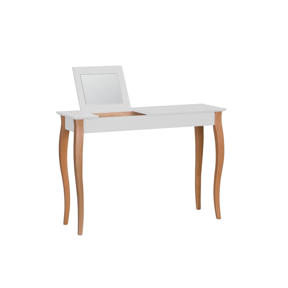 LILLO Sminkebord med spejl - 105x35cm Lysegrå – eksakt packshot paa hvid baggrund