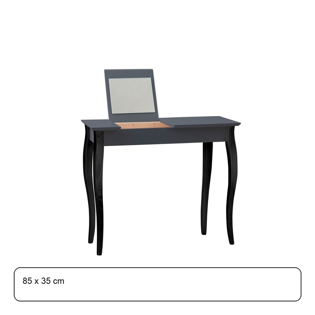 LILLO Sminkebord med spejl - 85x35cm sorte ben / grafit – maaldigram