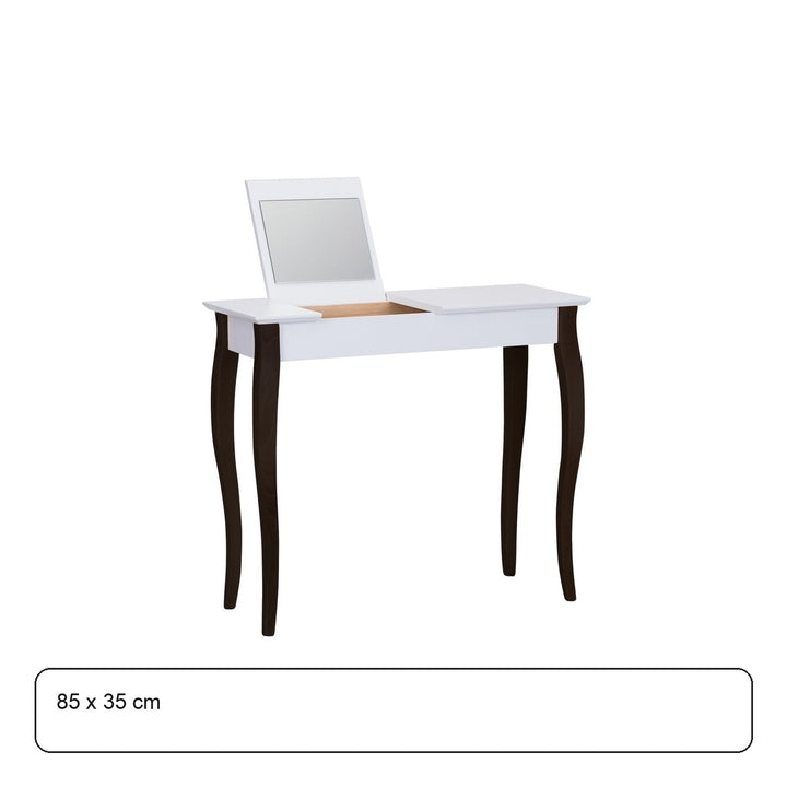 LILLO Sminkebord med spejl - 85x35cm Sorte Ben / Hvid – maaldigram