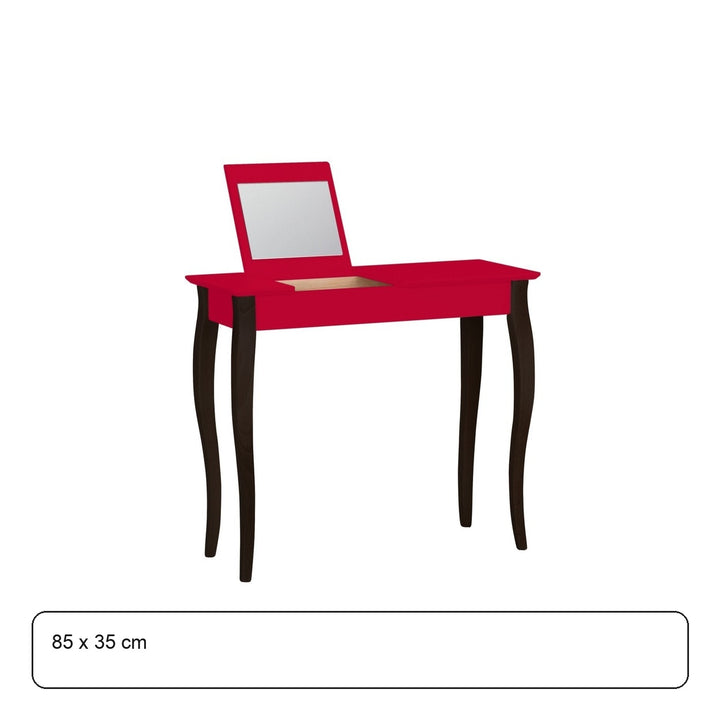 LILLO Sminkebord med spejl - 85x35cm Sorte Ben / Rød – maaldigram