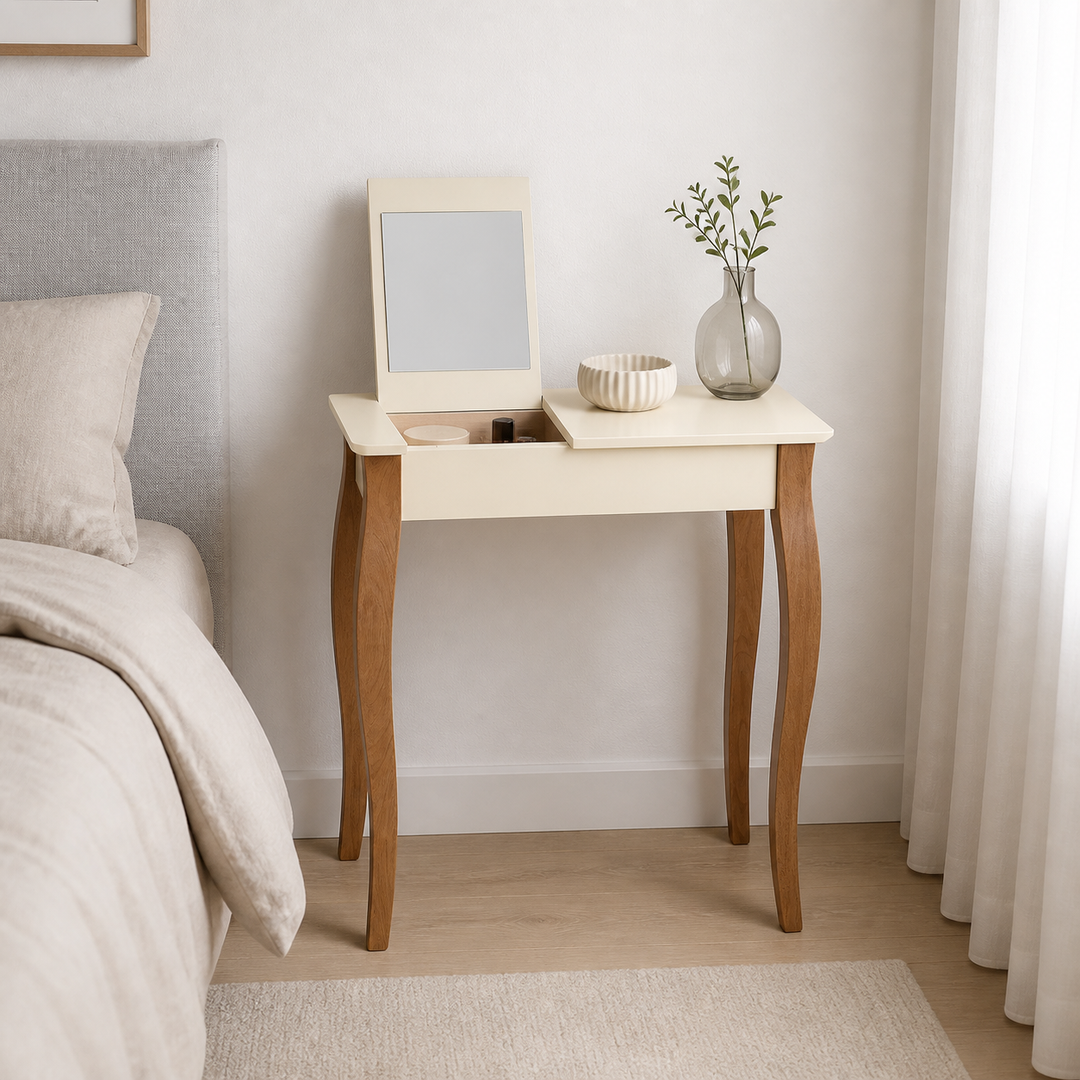 LILLO Sminkebord med spejl 65x35cm Hvid – materiale- eller konstruktionsdetalje