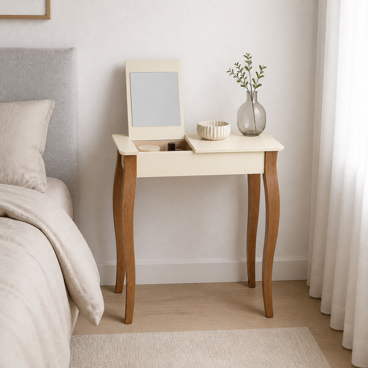 LILLO Sminkebord med spejl 65x35cm Hvid – materiale- eller konstruktionsdetalje