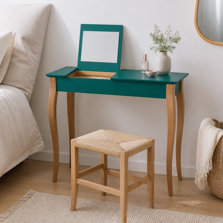 LILLO Sminkebord med spejl 85x35cm Grøn – materiale- eller konstruktionsdetalje