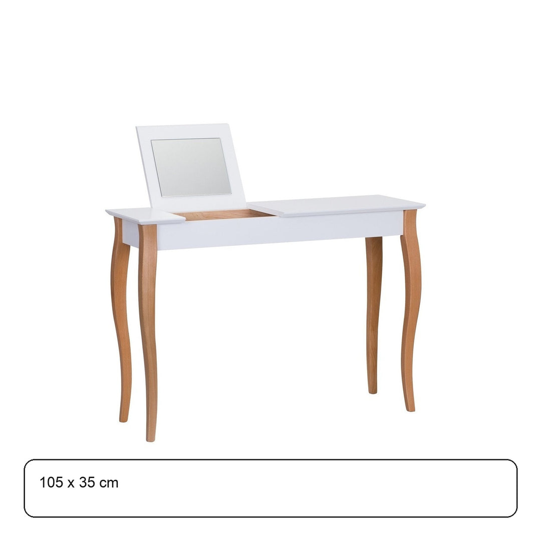 LILLO stort sminkebord - 105x35cm Hvide/ Hvide ben – maaldigram
