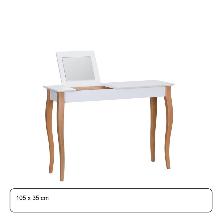 LILLO stort sminkebord - 105x35cm Hvide/ Hvide ben – maaldigram