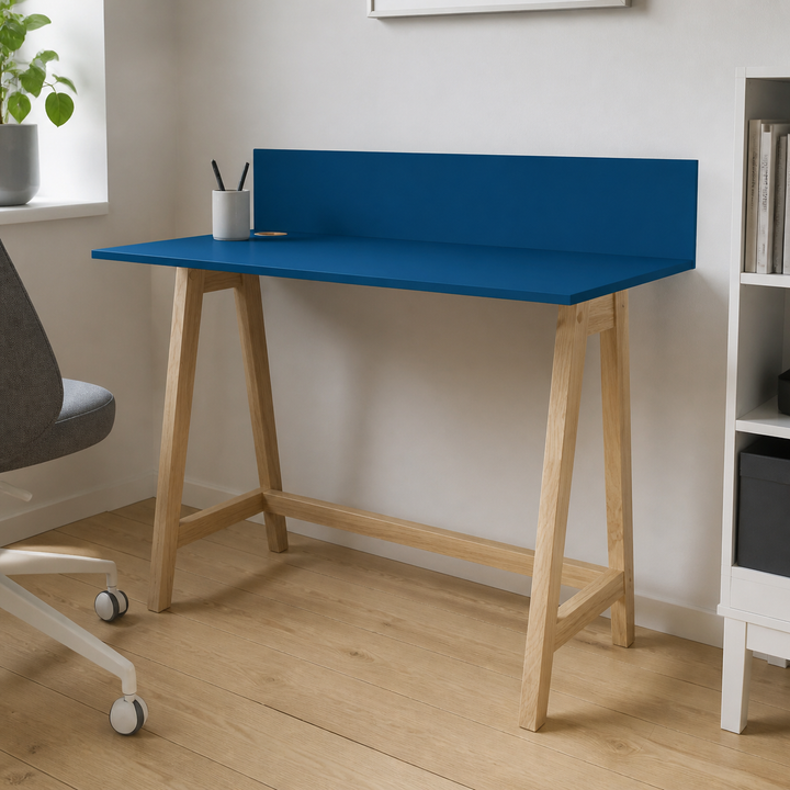 LUKA Asketræ Skrivebord 110x50cm / Petrol Blue – materiale- eller konstruktionsdetalje