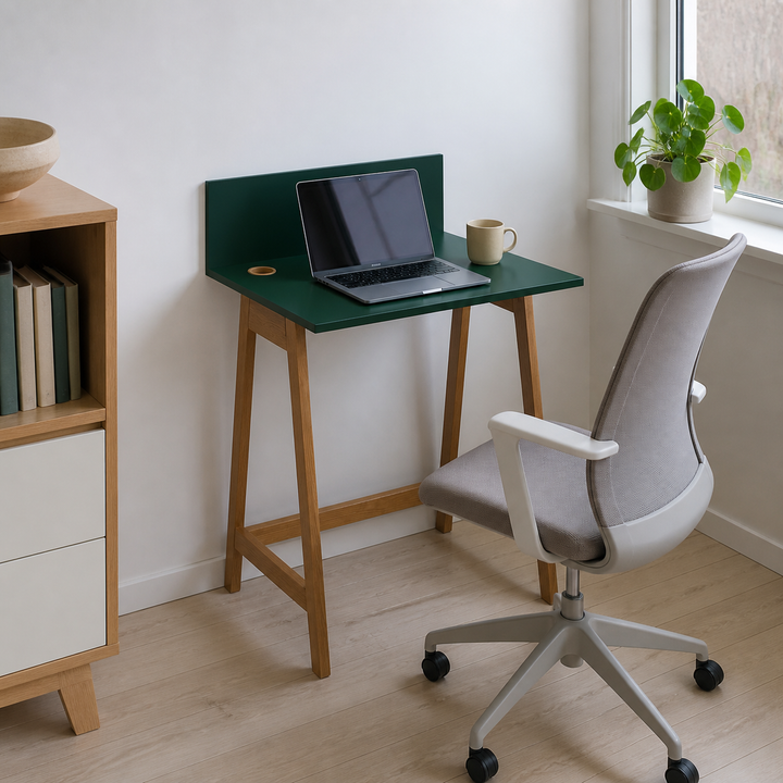 LUKA Asketræ Skrivebord 65x50cm Grøn – vigtigste funktion