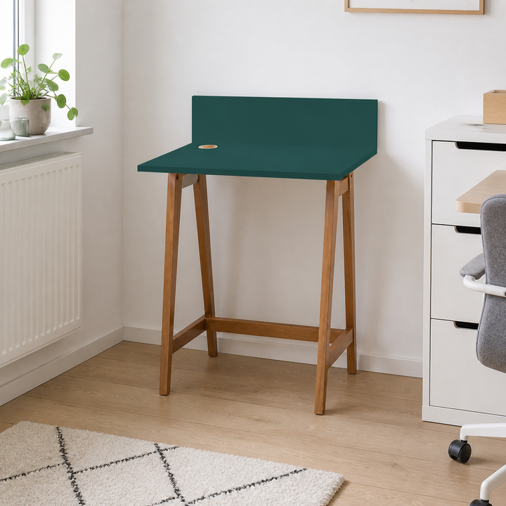 LUKA Asketræ Skrivebord 65x50cm Grøn – hele produktet lukket i hjemmet