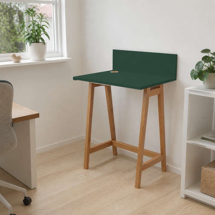 LUKA Asketræ Skrivebord 65x50cm Grøn – anden naturlig anvendelse eller vinkel