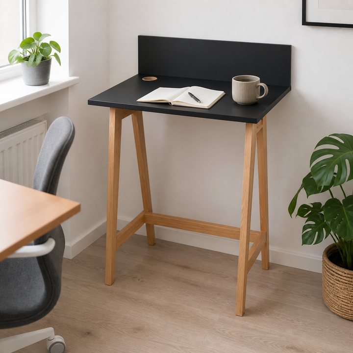 LUKA Asketræ Skrivebord 65x50cm Sort – vigtigste funktion