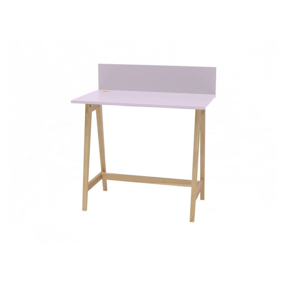 LUKA Asketræ Skrivebord 85x50cm / Pink – eksakt packshot paa hvid baggrund