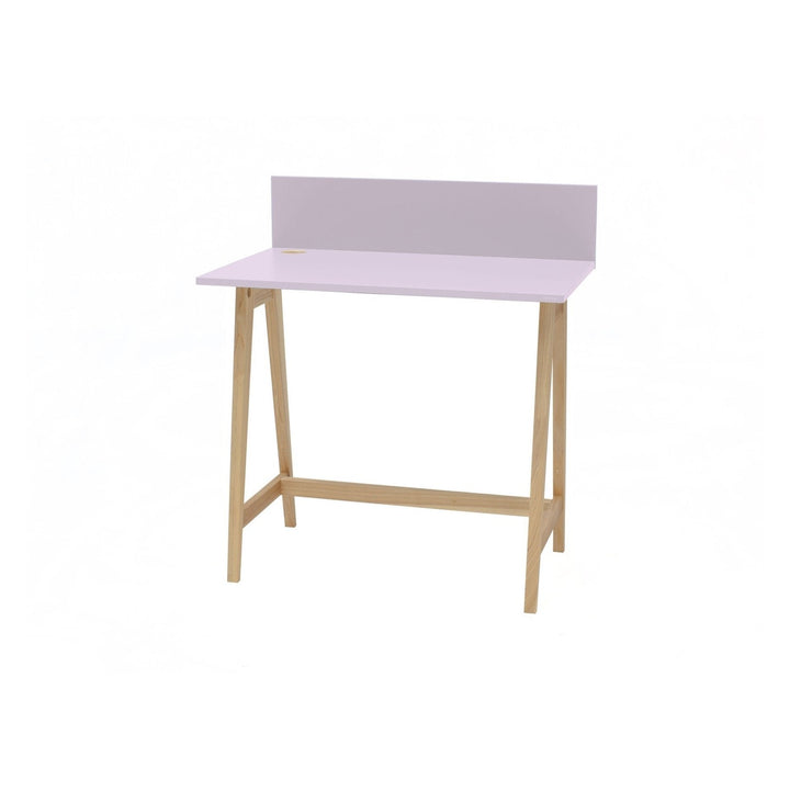 LUKA Asketræ Skrivebord 85x50cm / Pink – eksakt packshot paa hvid baggrund