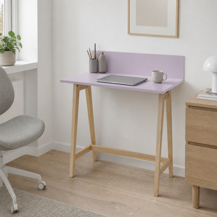 LUKA Asketræ Skrivebord 85x50cm / Pink – vigtigste funktion