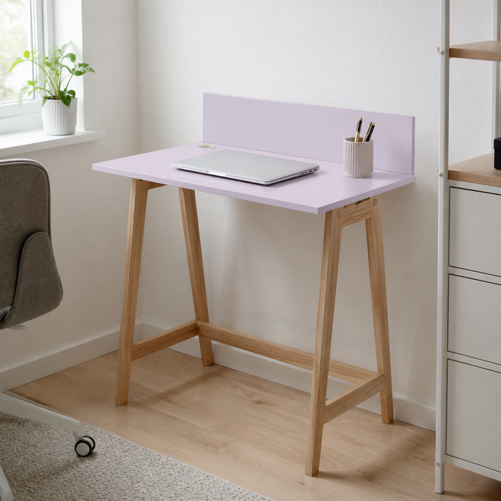 LUKA Asketræ Skrivebord 85x50cm / Pink – materiale- eller konstruktionsdetalje