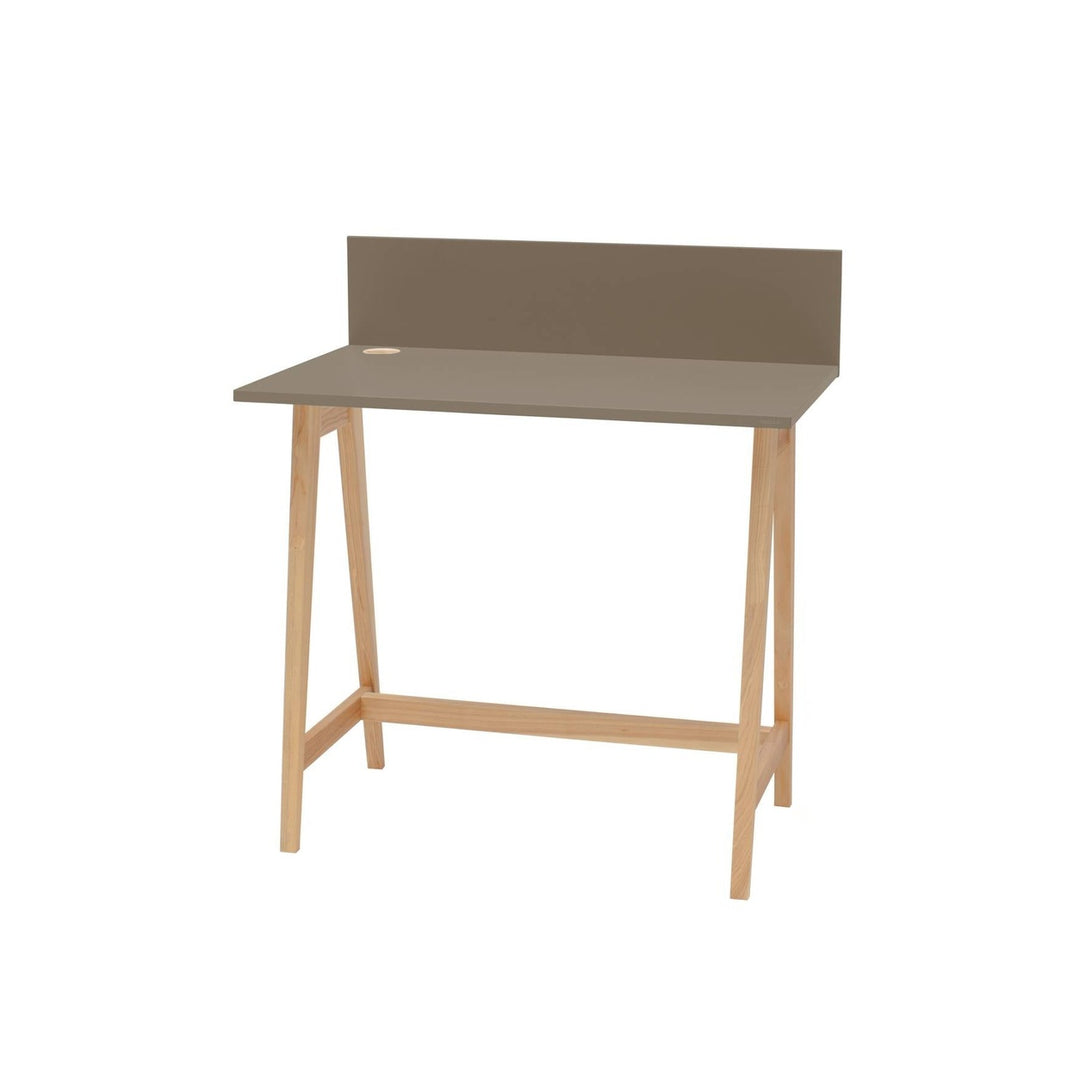 LUKA Asketræ Skrivebord 85x50cm Brun – eksakt packshot paa hvid baggrund