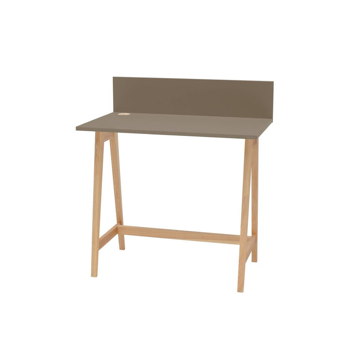 LUKA Asketræ Skrivebord 85x50cm Brun – eksakt packshot paa hvid baggrund