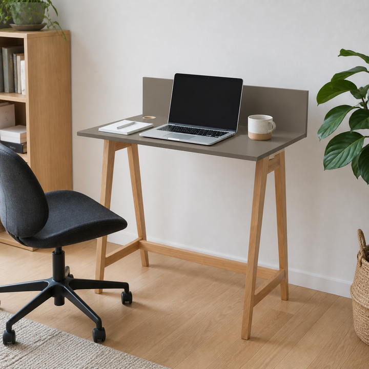 LUKA Asketræ Skrivebord 85x50cm Brun – vigtigste funktion