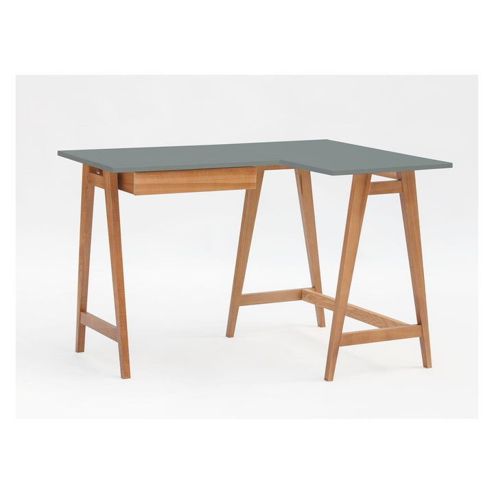 LUKA Hjørneskrivebord B 115cm x D 85cm / Mørkegrå Eg Højre Side – eksakt packshot paa hvid baggrund