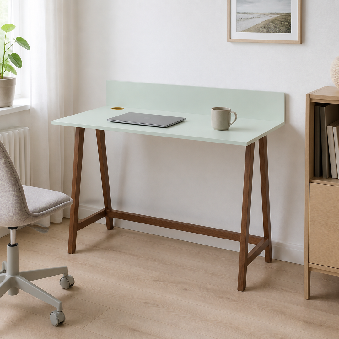 LUKA Skrivebord 110x50cm Fleeting Mint – supplerende neutral dagslysscene