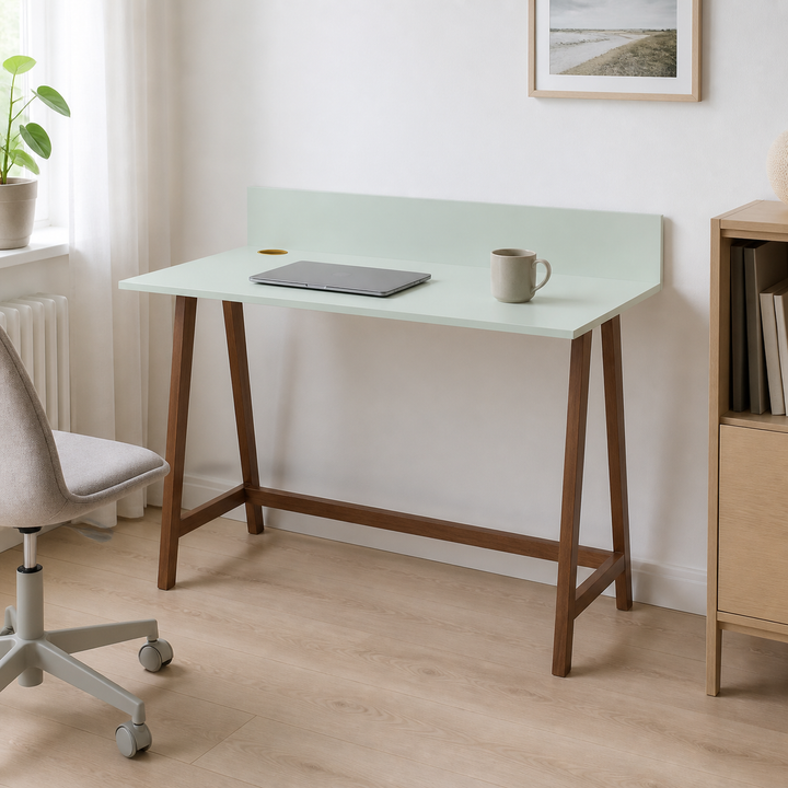 LUKA Skrivebord 110x50cm Fleeting Mint – supplerende neutral dagslysscene