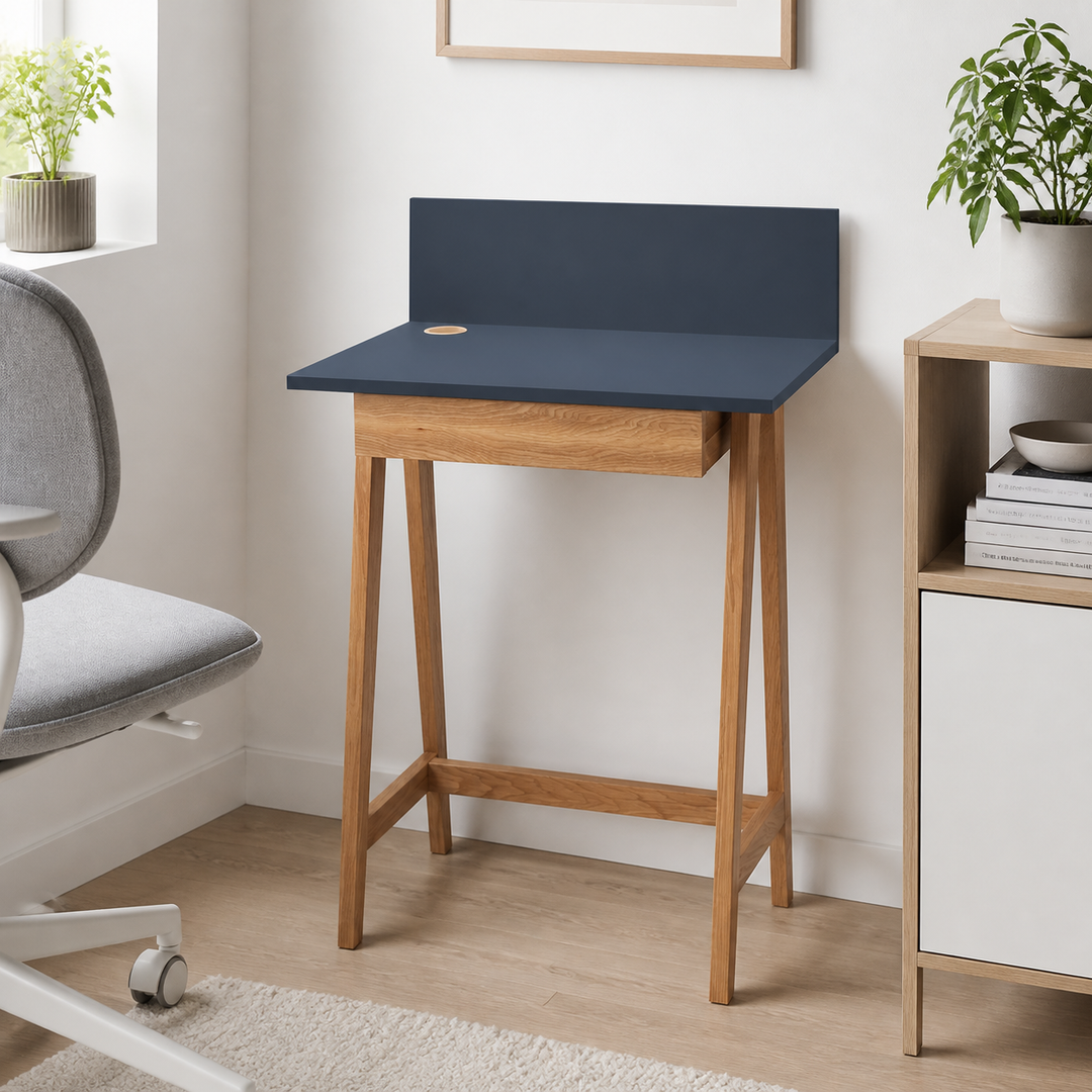 LUKA Skrivebord 65x50cm med Skuffe Eg / Grafit – materiale- eller konstruktionsdetalje