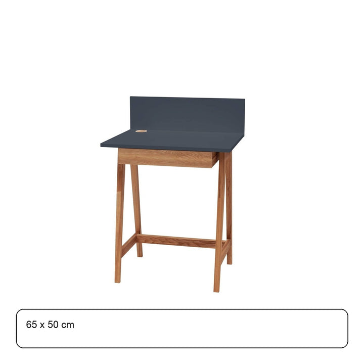 LUKA Skrivebord 65x50cm med Skuffe Eg / Grafit – maaldigram
