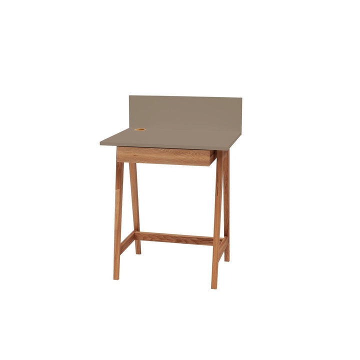 LUKA Skrivebord 65x50cm med Skuffe Eg Brun – eksakt packshot paa hvid baggrund