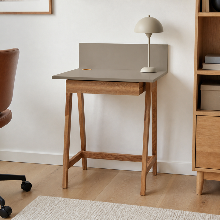 LUKA Skrivebord 65x50cm med Skuffe Eg Brun – materiale- eller konstruktionsdetalje