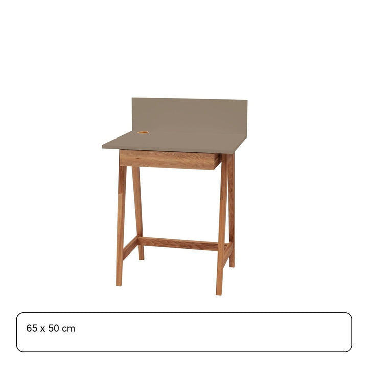 LUKA Skrivebord 65x50cm med Skuffe Eg Brun – maaldigram