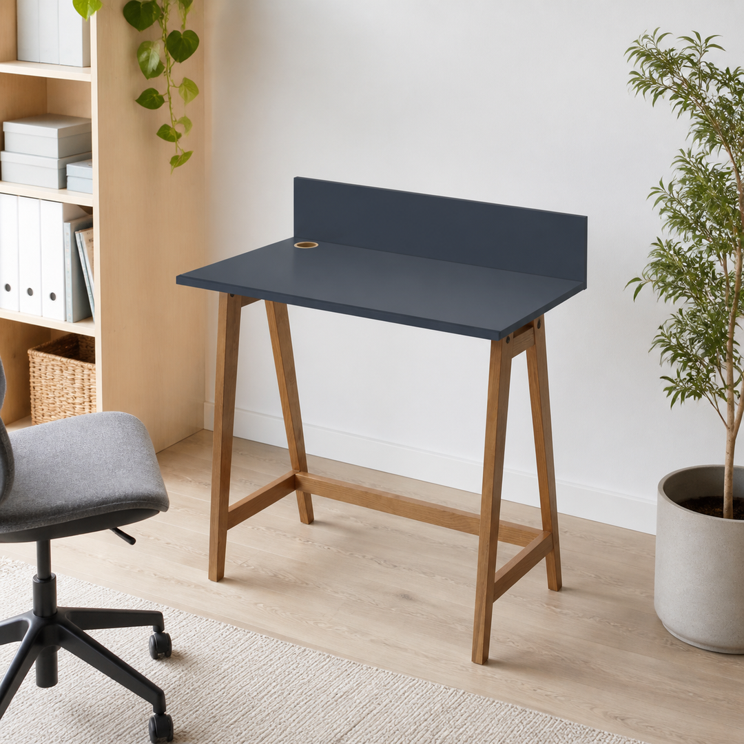 LUKA Skrivebord 85x50cm Eg / Grafit – anden naturlig anvendelse eller vinkel