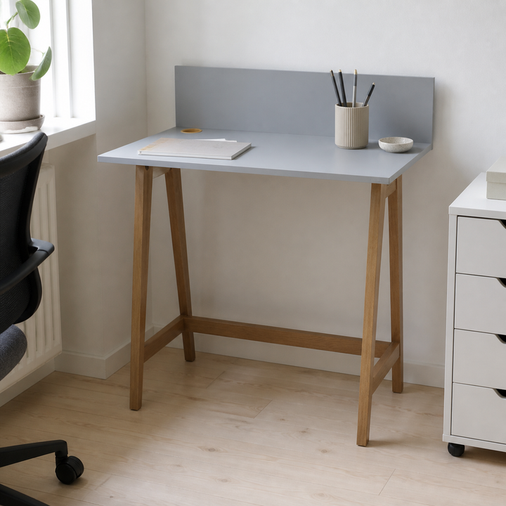 LUKA Skrivebord 85x50cm Eg / Mørkegrå – materiale- eller konstruktionsdetalje