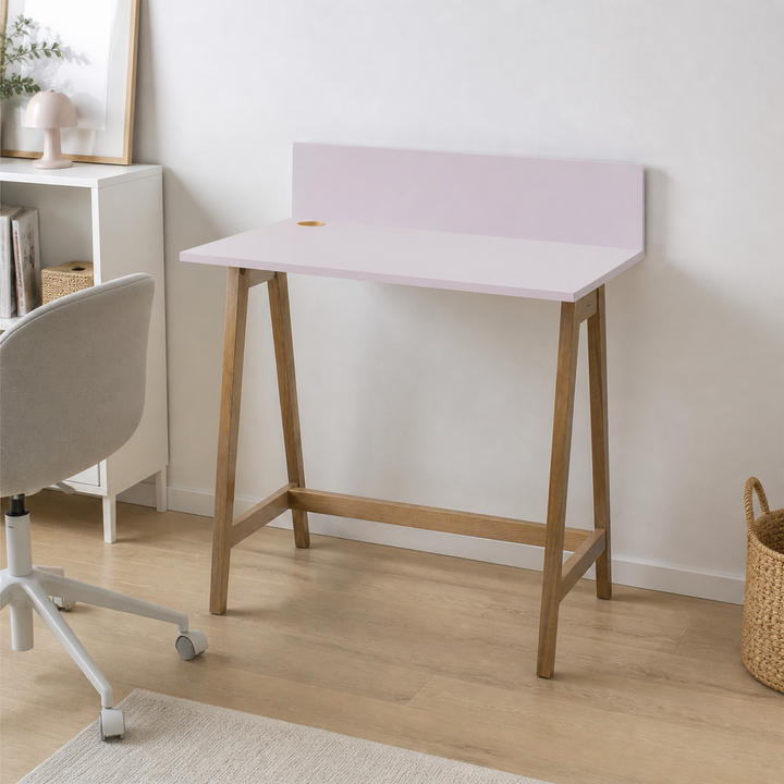 LUKA Skrivebord 85x50cm Eg / Pink – materiale- eller konstruktionsdetalje