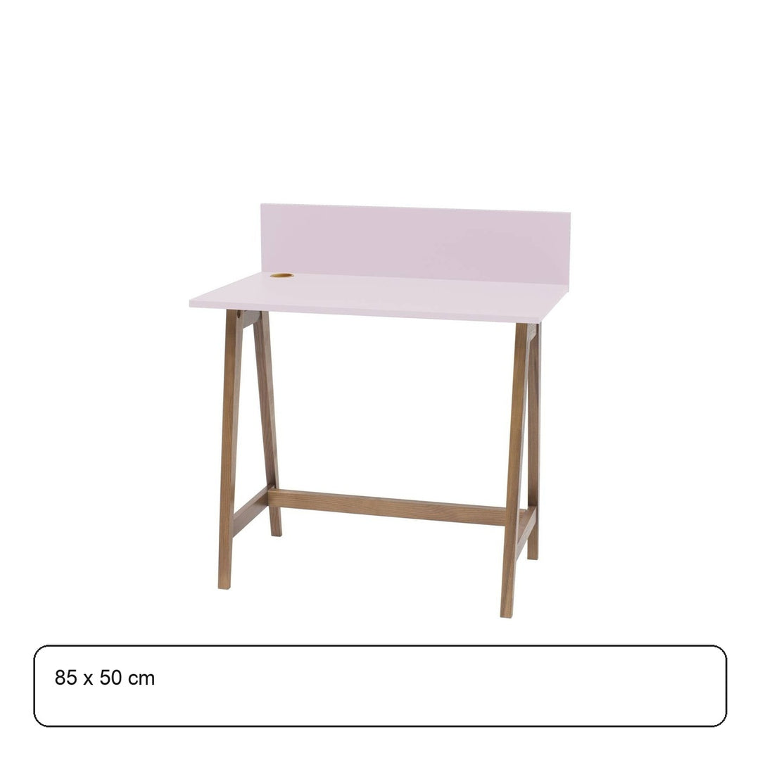 LUKA Skrivebord 85x50cm Eg / Pink – maaldigram