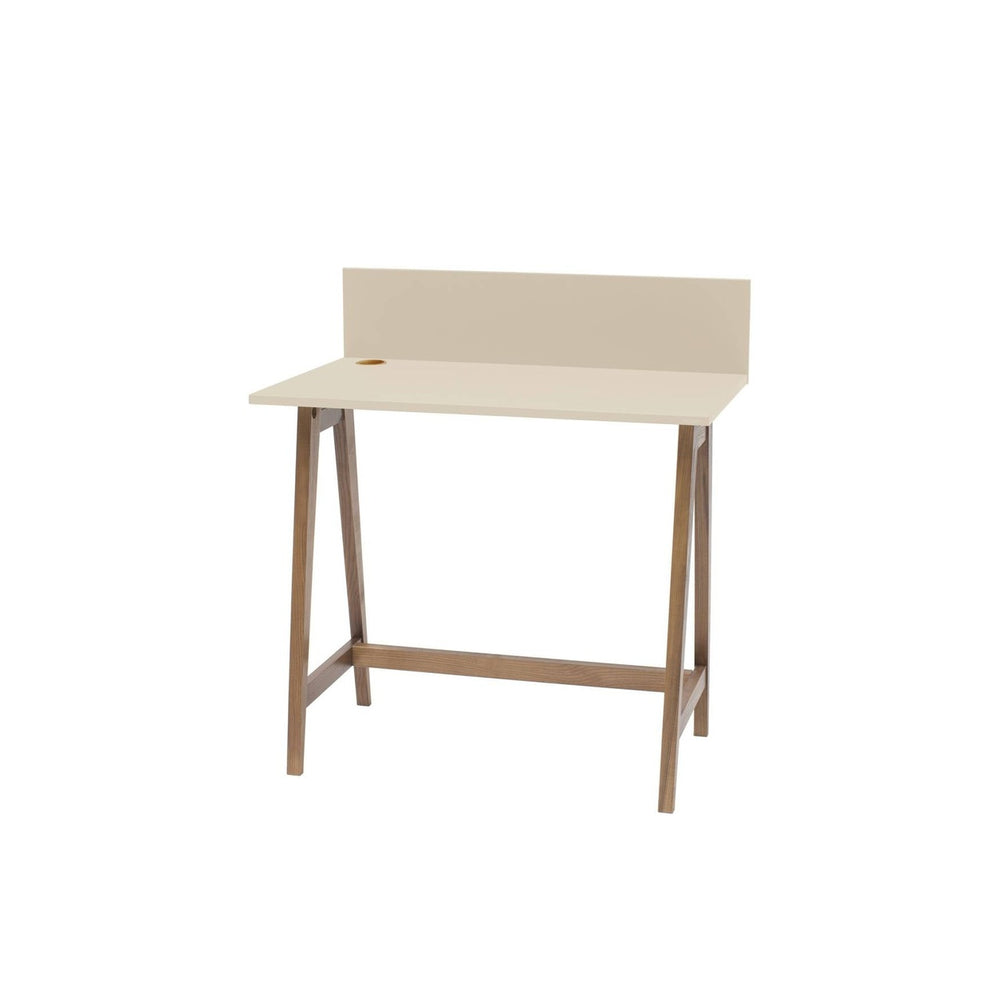 LUKA Skrivebord 85x50cm Eg Brun Beige – eksakt packshot paa hvid baggrund