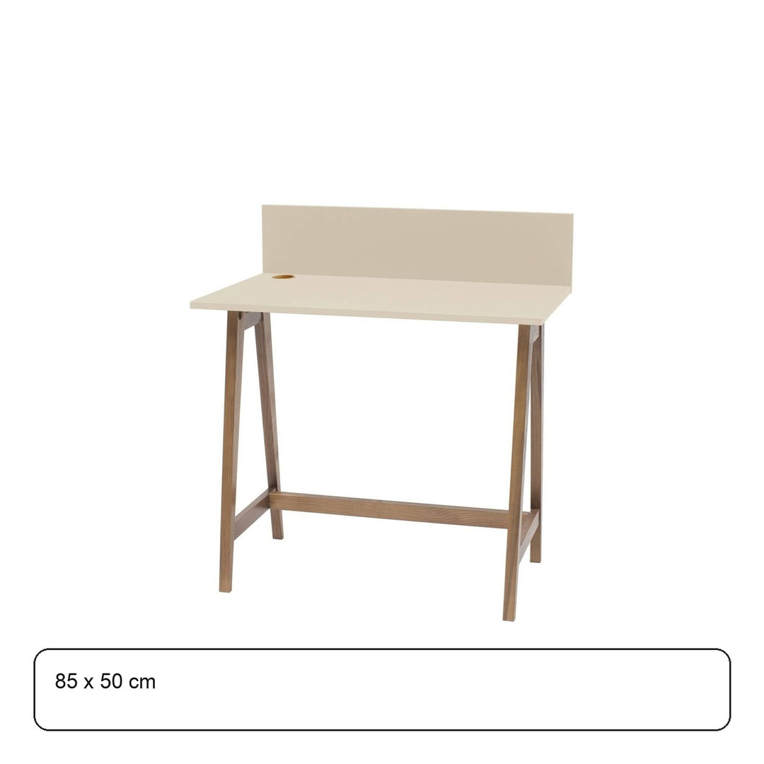 LUKA Skrivebord 85x50cm Eg Brun Beige – maaldigram