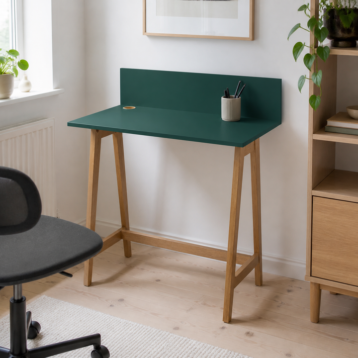 LUKA Skrivebord 85x50cm Eg Grøn – anden naturlig anvendelse eller vinkel