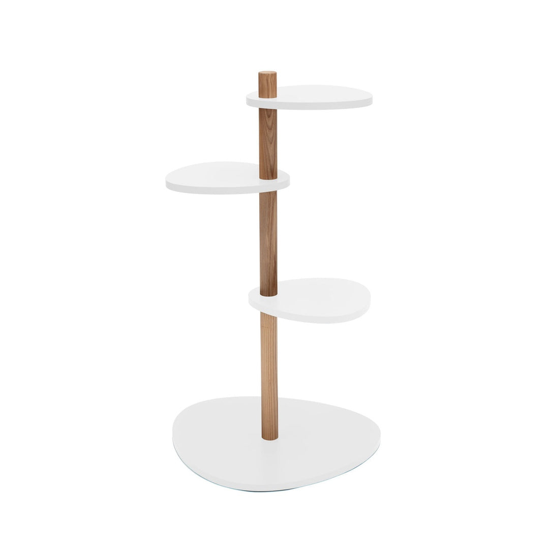 MAGLA 3-lags Asketræ Plantestand B55 x H91cm Hvid – eksakt packshot paa hvid baggrund