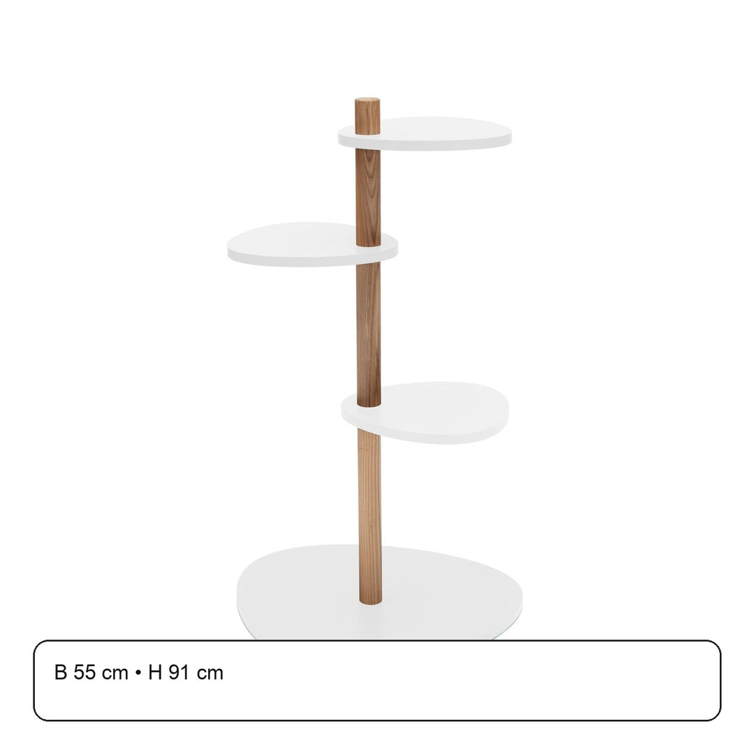 MAGLA 3-lags Asketræ Plantestand B55 x H91cm Hvid – maaldigram