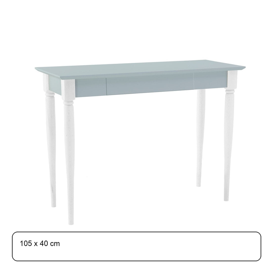 MAMO Skrivebord 105x40 cm  Hvide Ben / Lysegrå – maaldigram